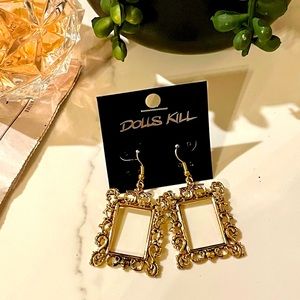 Gold Statement Earrings | Picture Frame Earrings